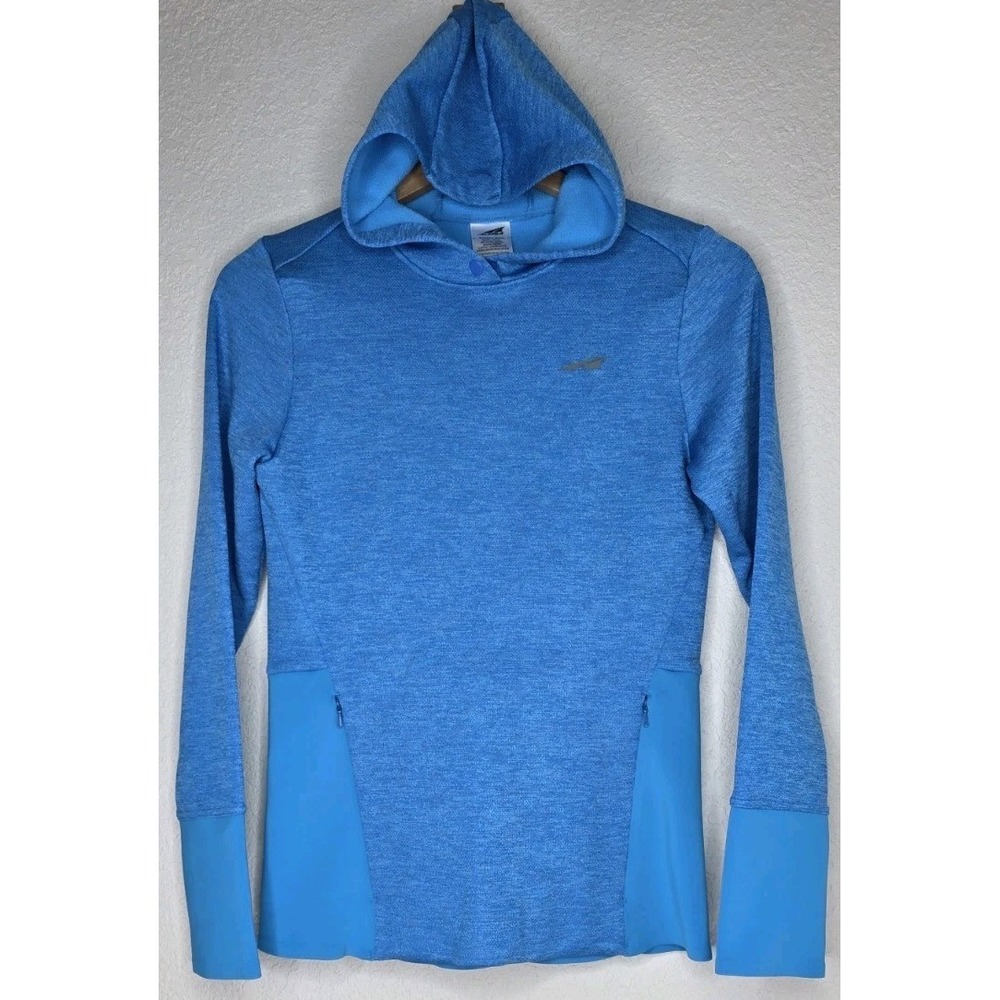 Altra Women S Fleece Performance Hoodie Running Train Active Blue Long Sleeve